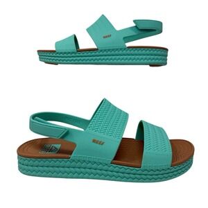 Reef Womens Sandals Water Vista Platform Slip On Turquoise Blue Size 8 NEW